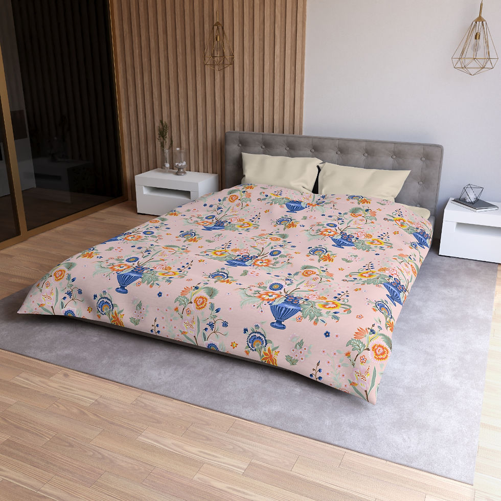 Thumbnail: Cashmere Floral Microfiber Duvet Cover - Charming Home Decor