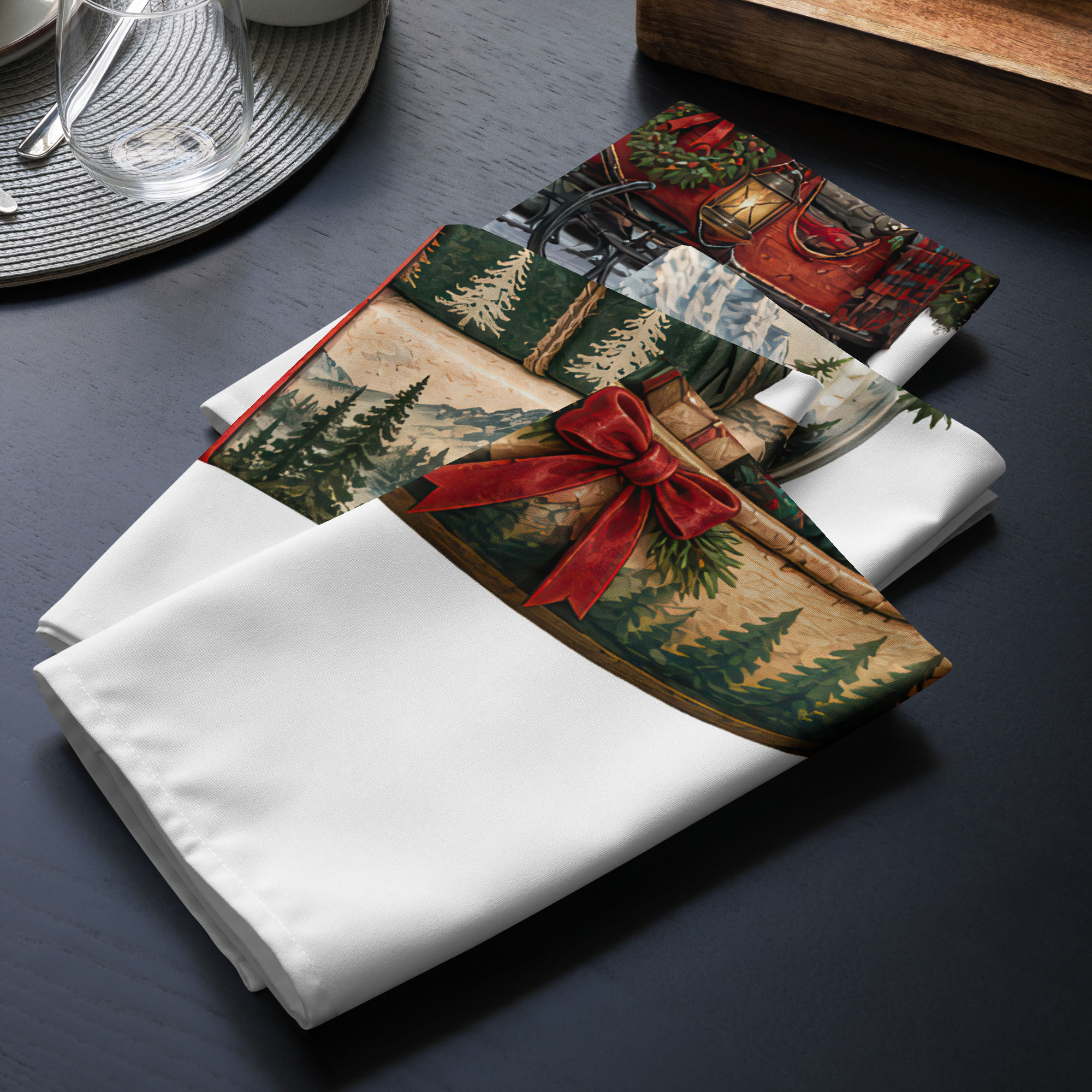 Victorian Christmas Cloth napkin set