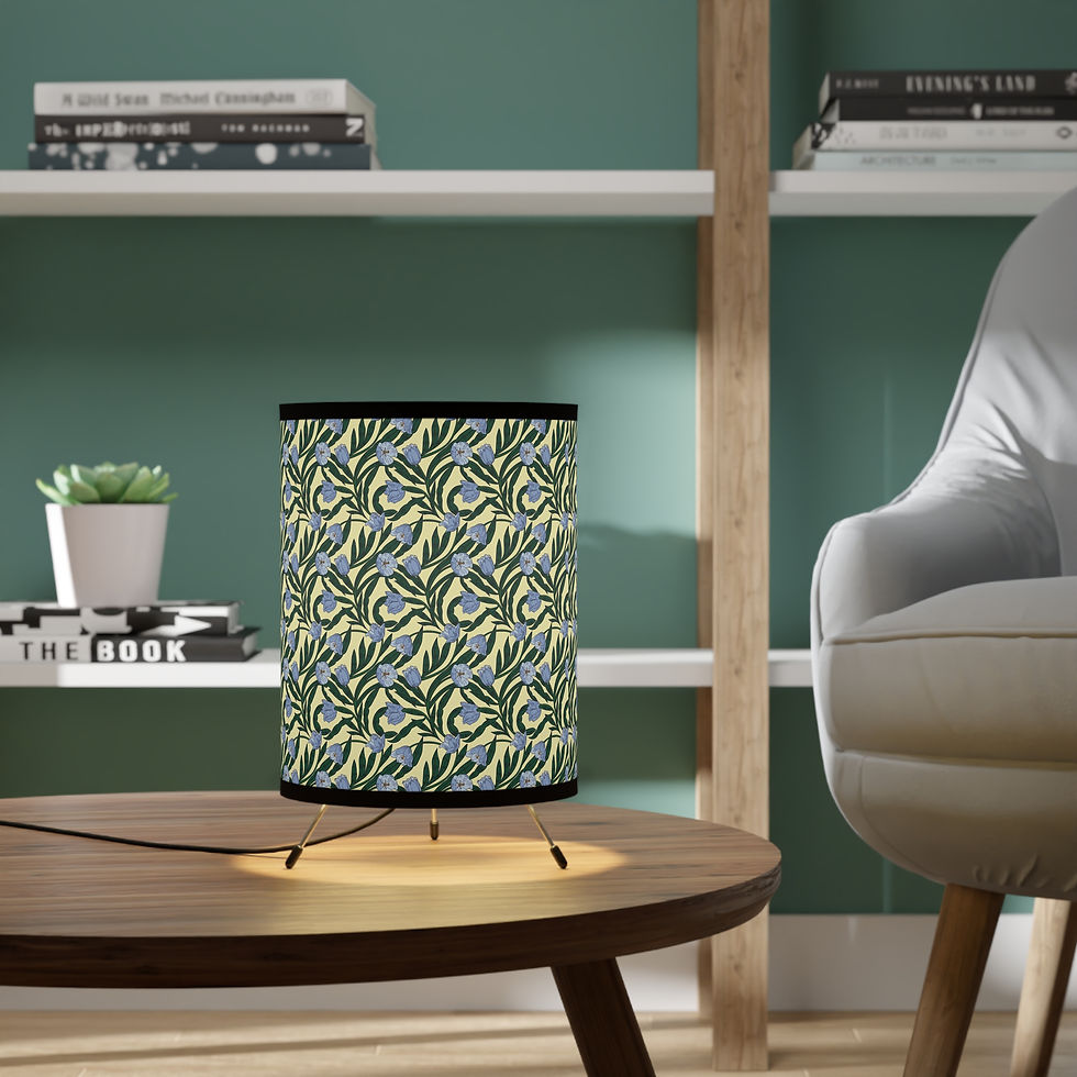 Thumbnail: William Morris Collection Tripod Lamp with High-Res Printed Shade, US\CA plug