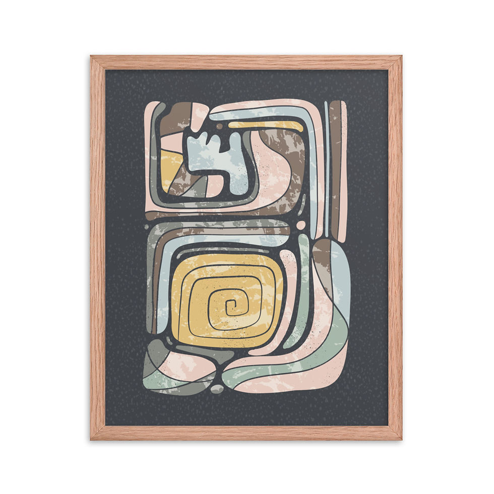 Thumbnail: Abstract Shapes  Art Print Framed poster  