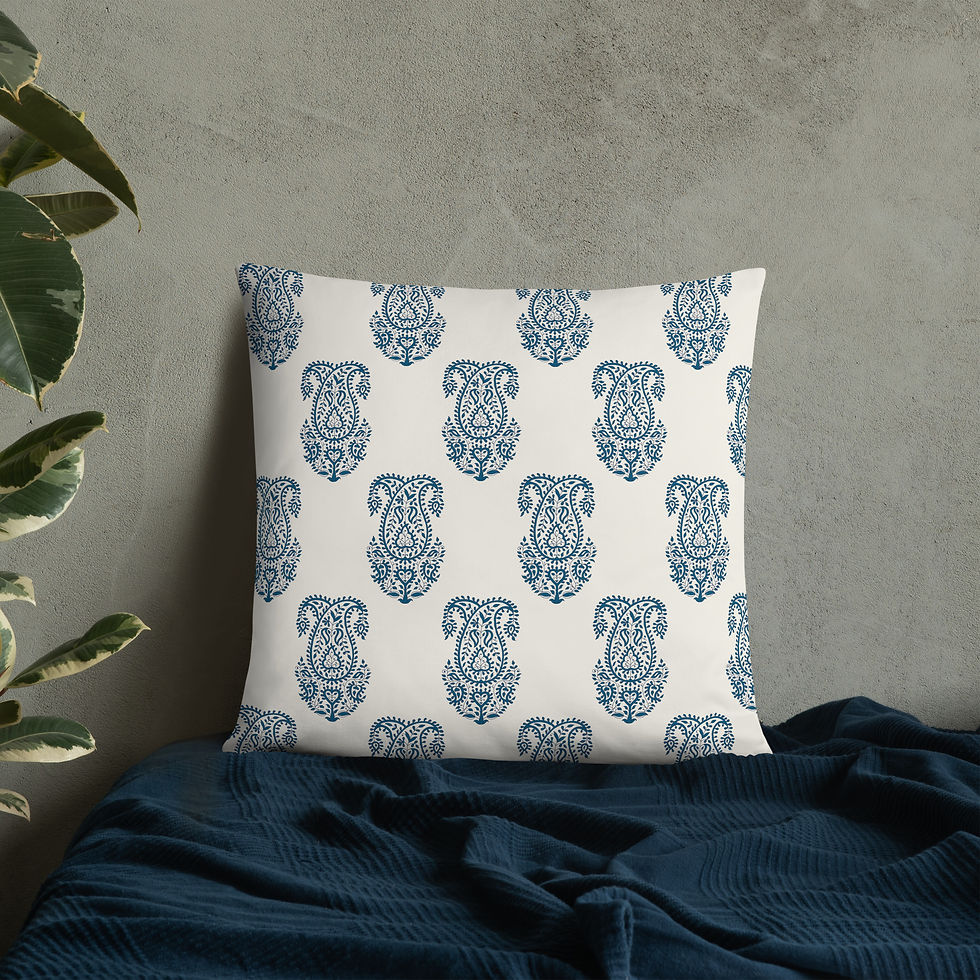 Thumbnail: Navy Paisley Basic Pillow