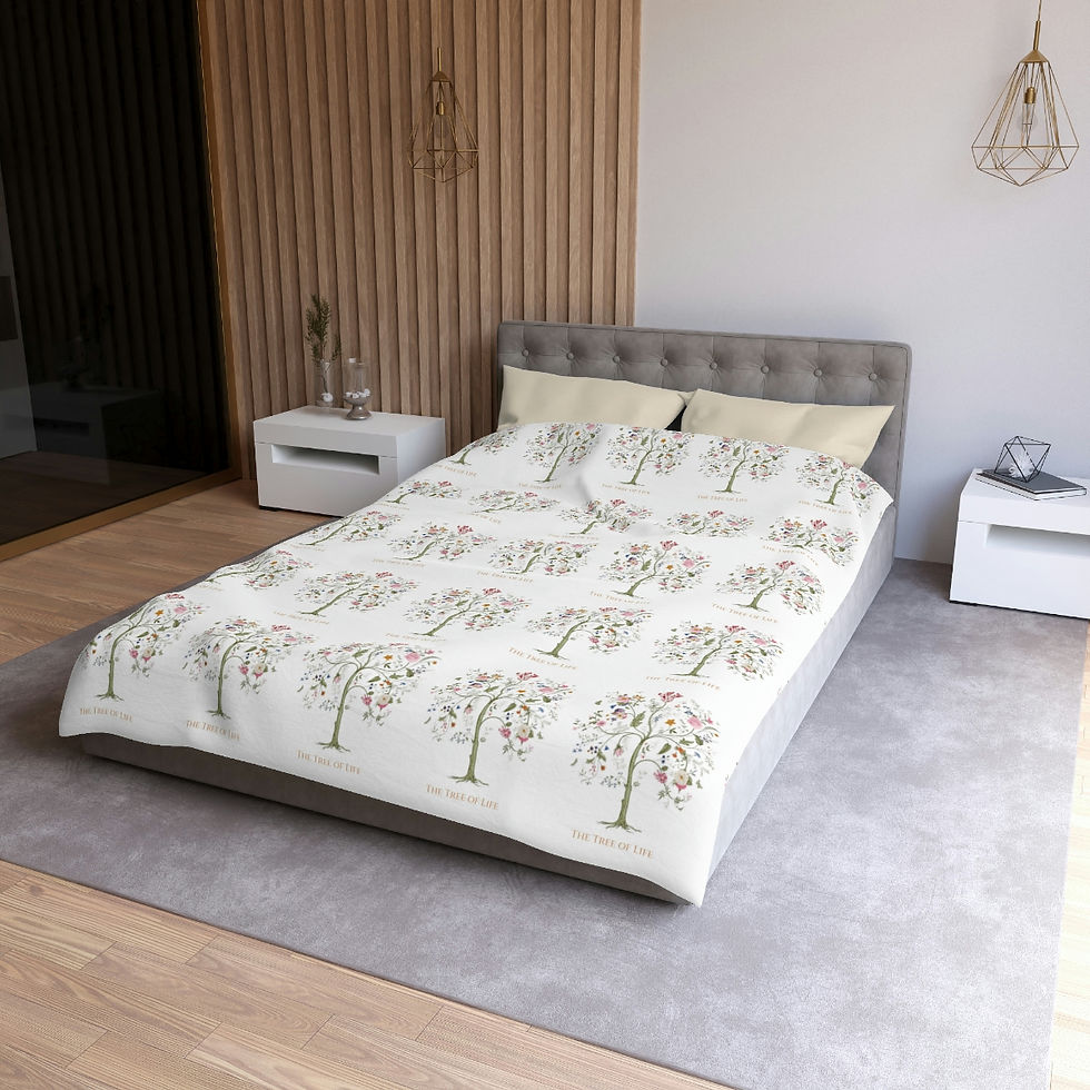 Thumbnail: Tree of Life (Color) Microfiber Duvet Cover
