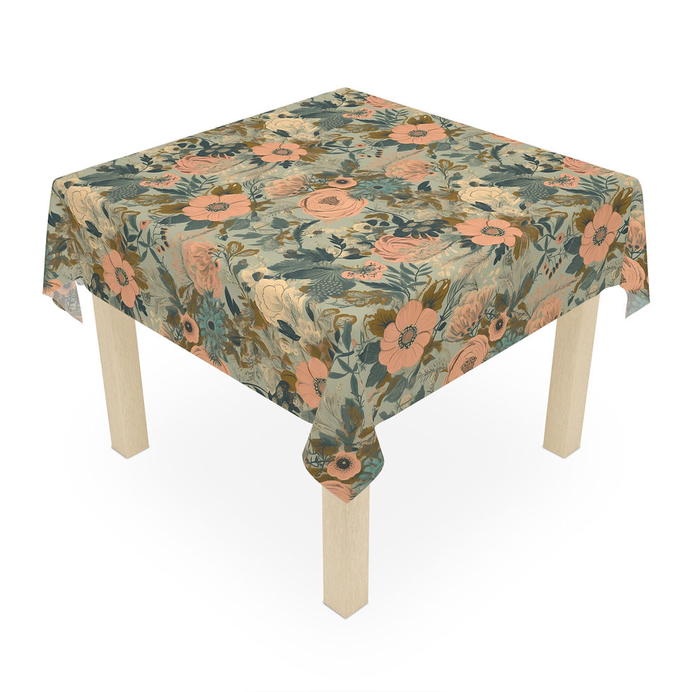 Thumbnail: Autumn Flower Pattern Tablecloth for Rustic Gatherings and Celebrations