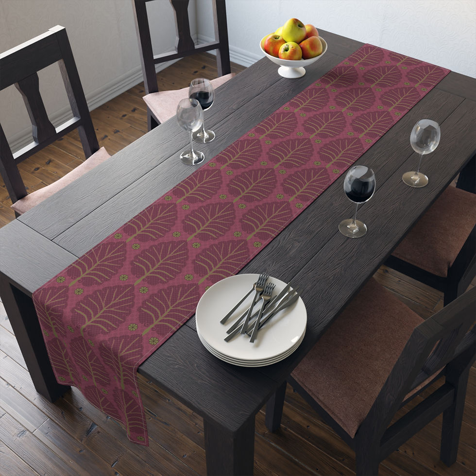 Thumbnail: Elegant Botanical Table Runner Fall Decor, Thanksgiving Table Setting