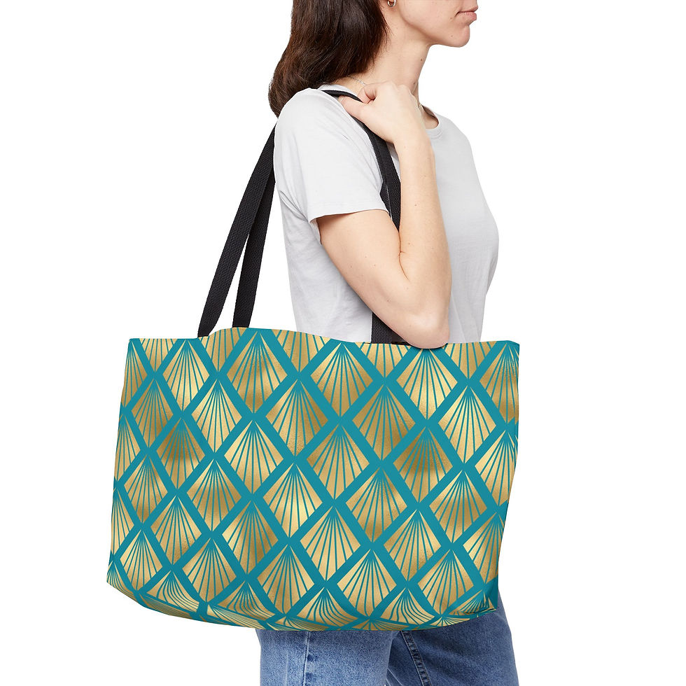 Emerald Gold Weekender Tote Bag