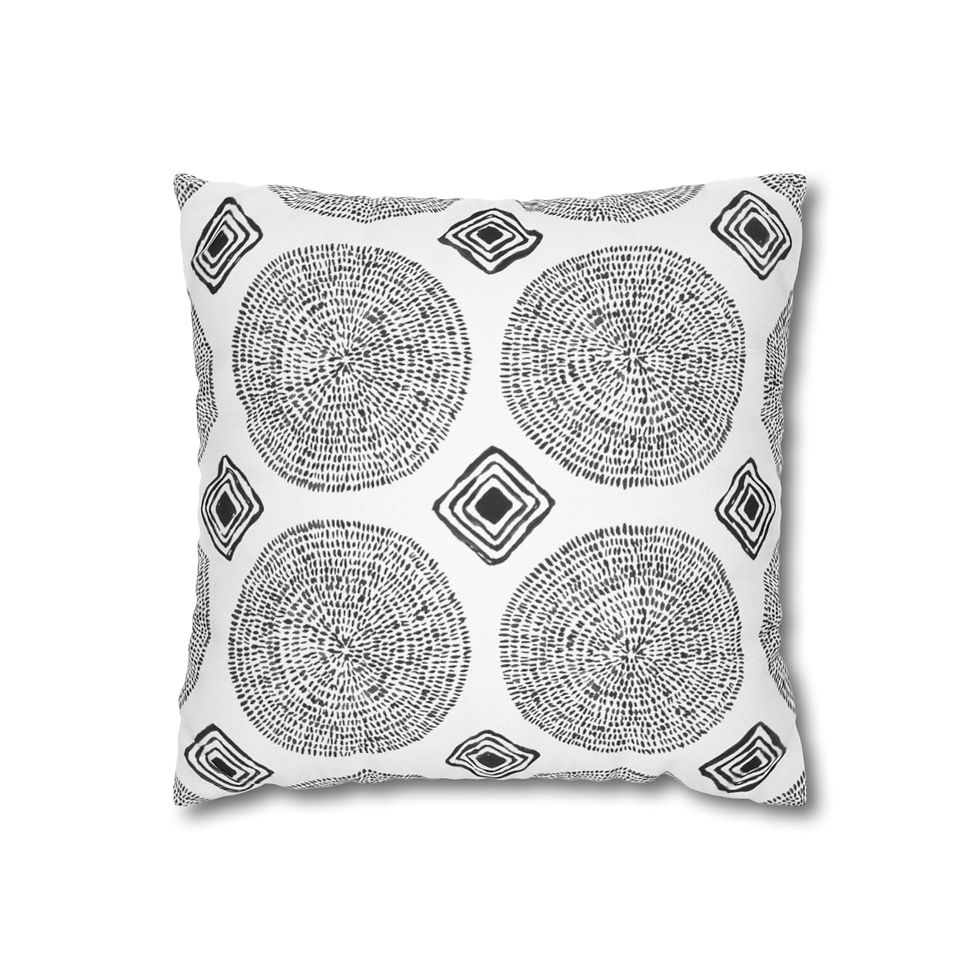 Thumbnail: Circles and Shapes Spun Polyester Square Pillow Case