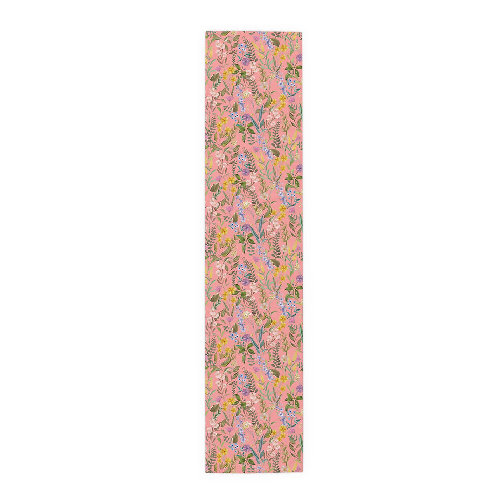Thumbnail: Garden Pink Table Runner - Elegant Cotton/Poly Home Decor 