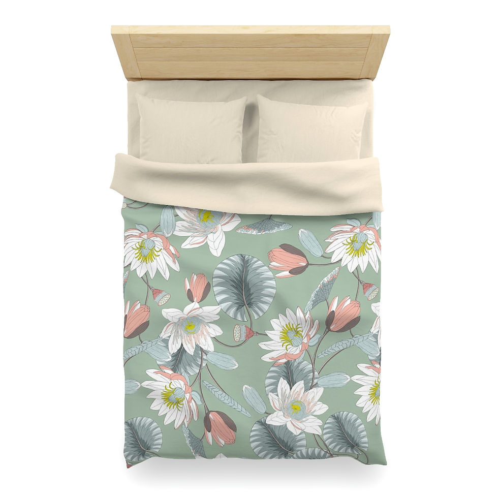 Thumbnail: Lotus Flower Microfiber Duvet Cover