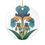 Thumbnail: Botanical Blue Iris Ceramic Ornament — Indian Folk Holiday Decoration