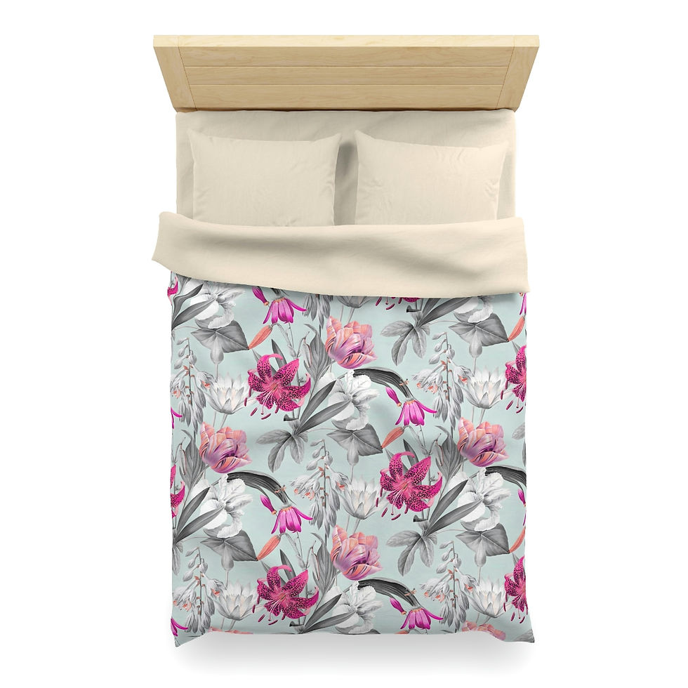Thumbnail: Deluxe Floral Microfiber Duvet Cover