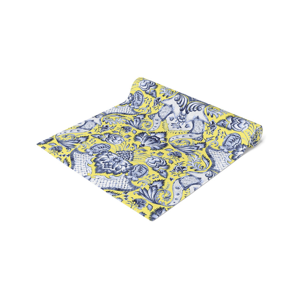 Thumbnail: Elegant Floral Table Runner - Cotton & Poly, Perfect for Events & Home Decor
