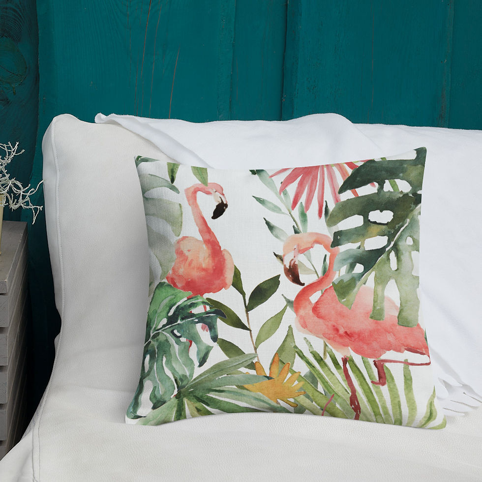 Thumbnail: Pink Flamingo Tropicana Premium Pillow