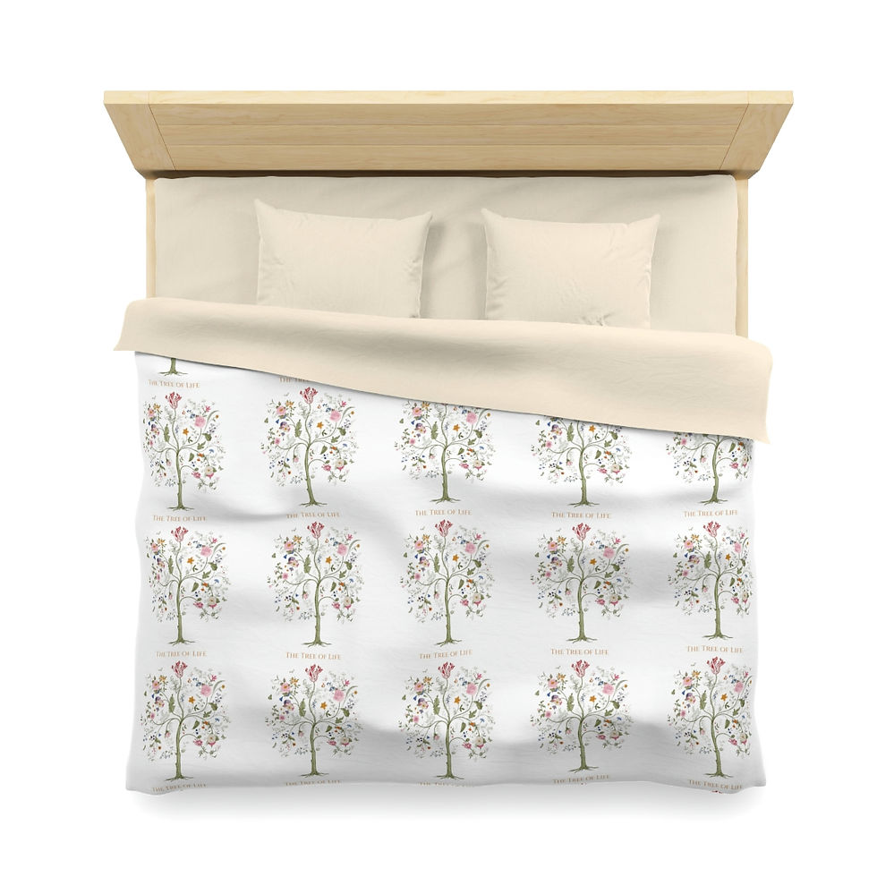 Thumbnail: Tree of Life (Color) Microfiber Duvet Cover