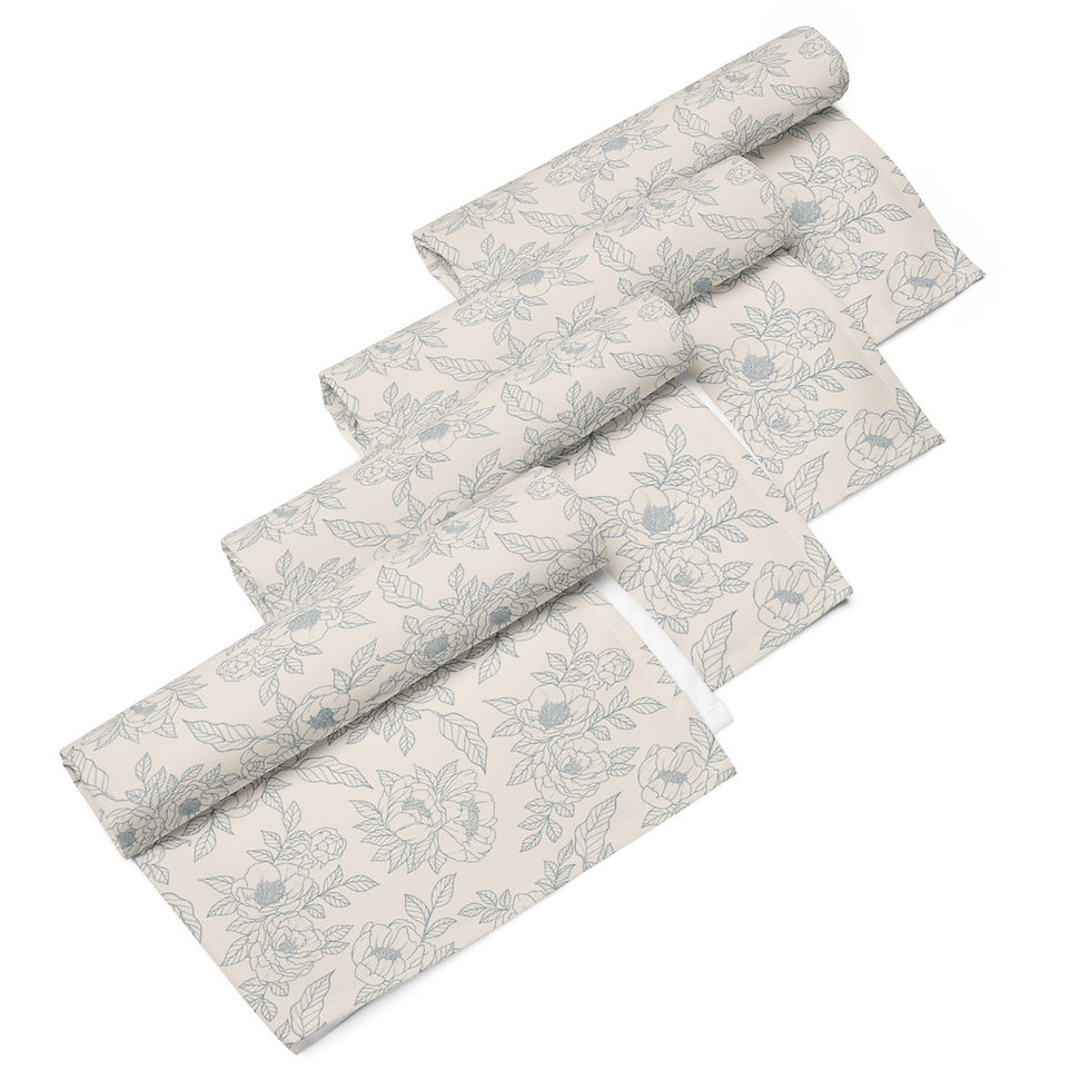 Thumbnail: Vintage Floral Sketch Cloth napkin set