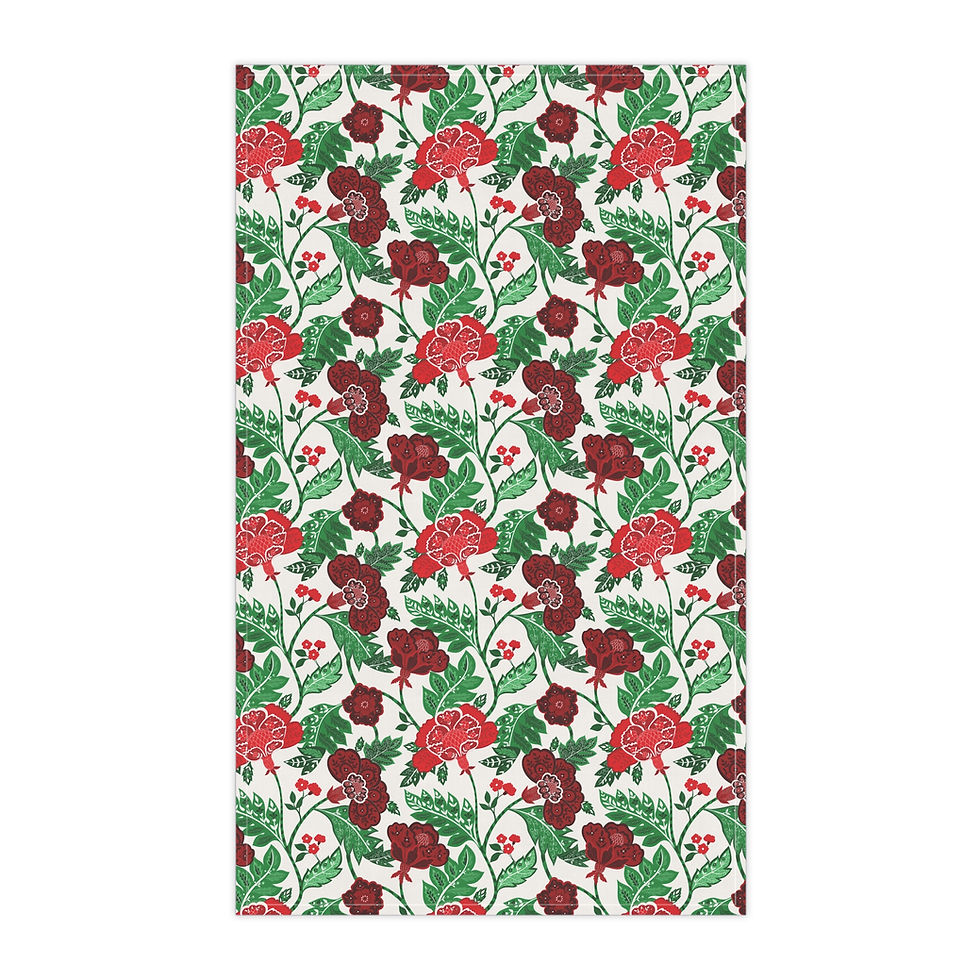 Thumbnail: Festive Holiday Floral Tea Towels