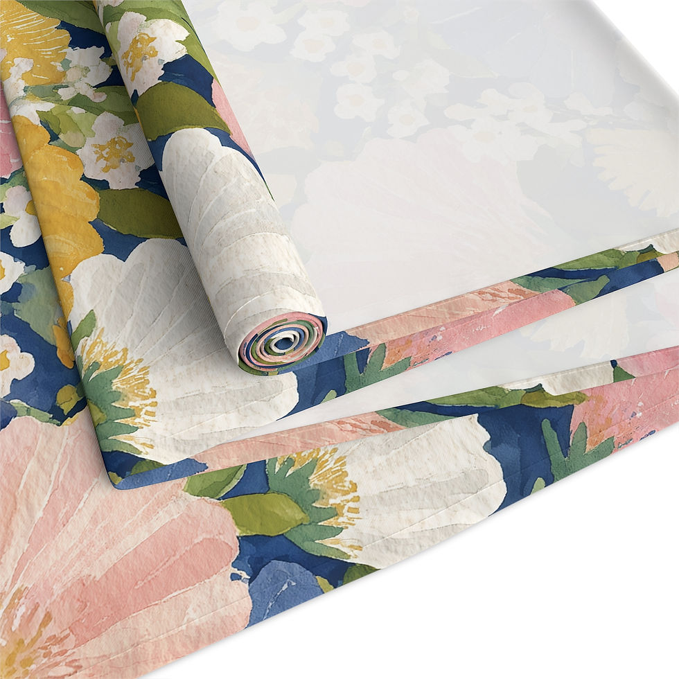 Thumbnail: Floral Sringtime Watercolor Table Runner — Pastel Peony & Anemone Dining Decor