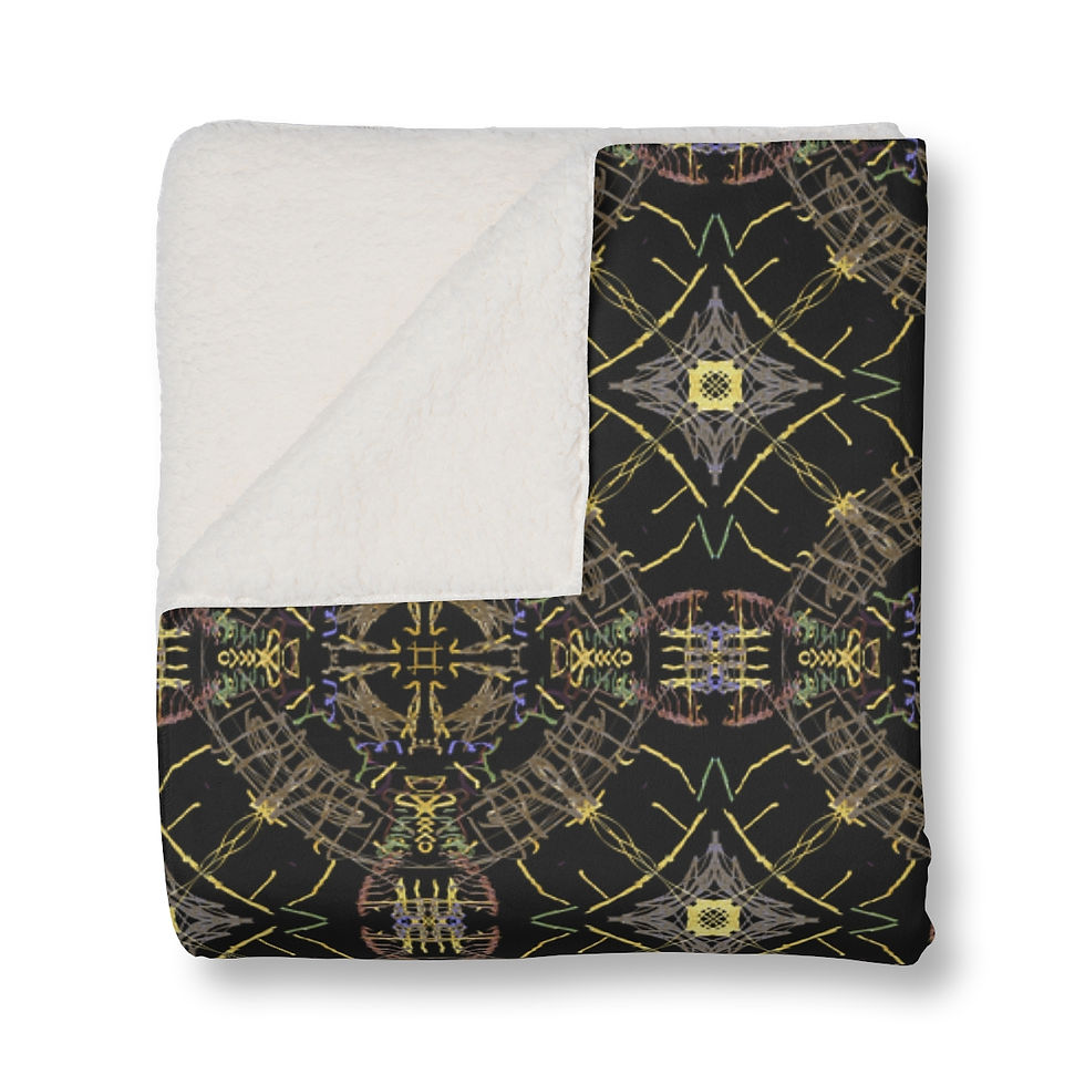 Thumbnail: Design 23 Exotic  Blue  Sherpa Blanket
