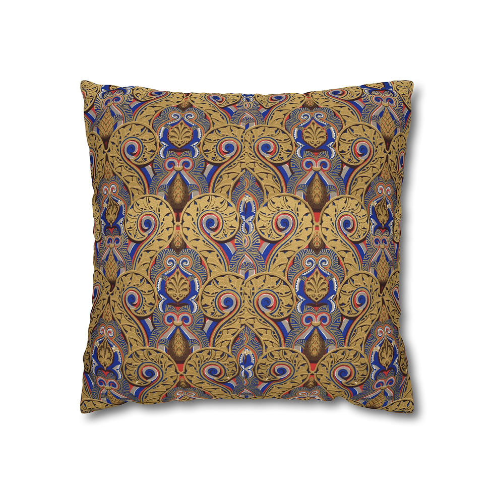 Thumbnail: Indian Golden Vintage Tile Decorative Pillowcase