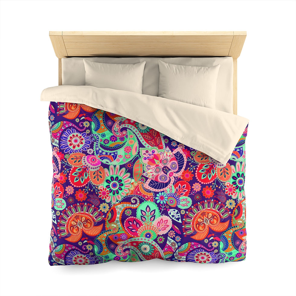 Thumbnail: Groovy Garden Microfiber Duvet Cover