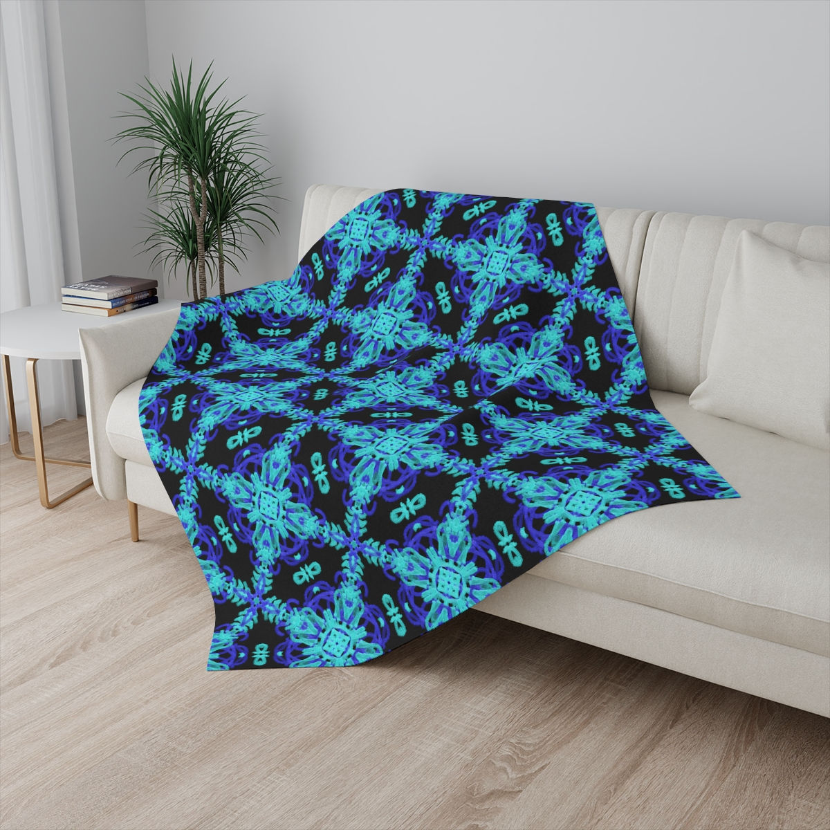  Design 12  Exotic  Blue  Sherpa Blanket