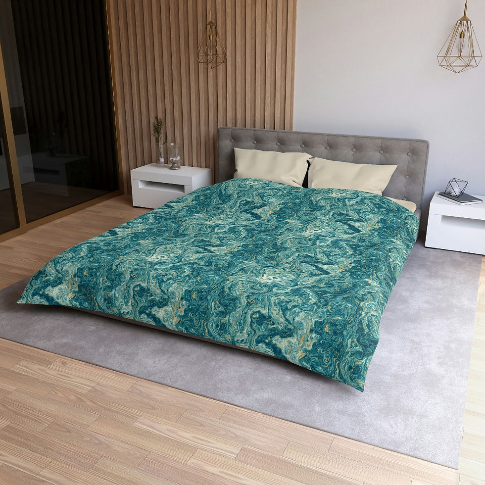 Thumbnail: Turquoise Microfiber Duvet Cover