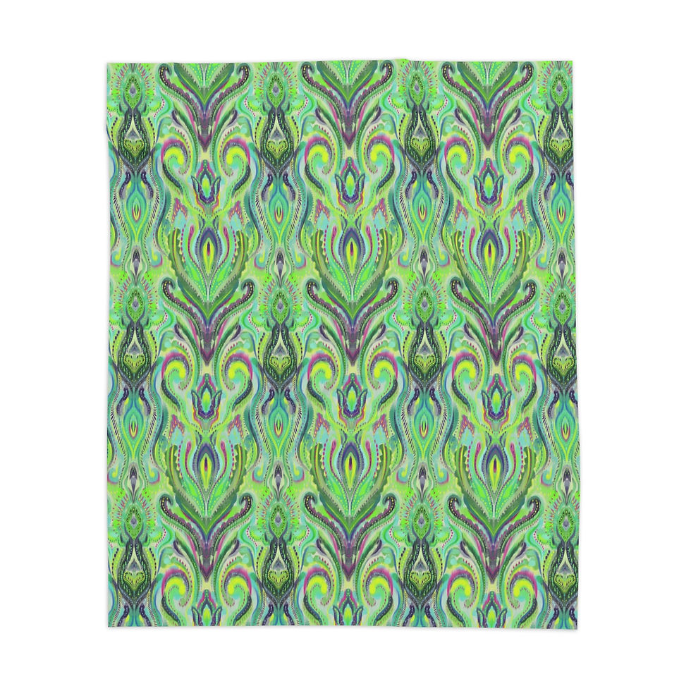 Thumbnail: Paisley Green  Sherpa Blanket