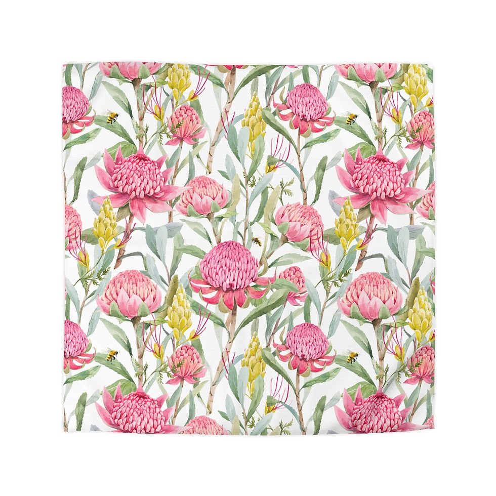 Thumbnail: Honey Bee Flowers Microfiber Duvet Cover