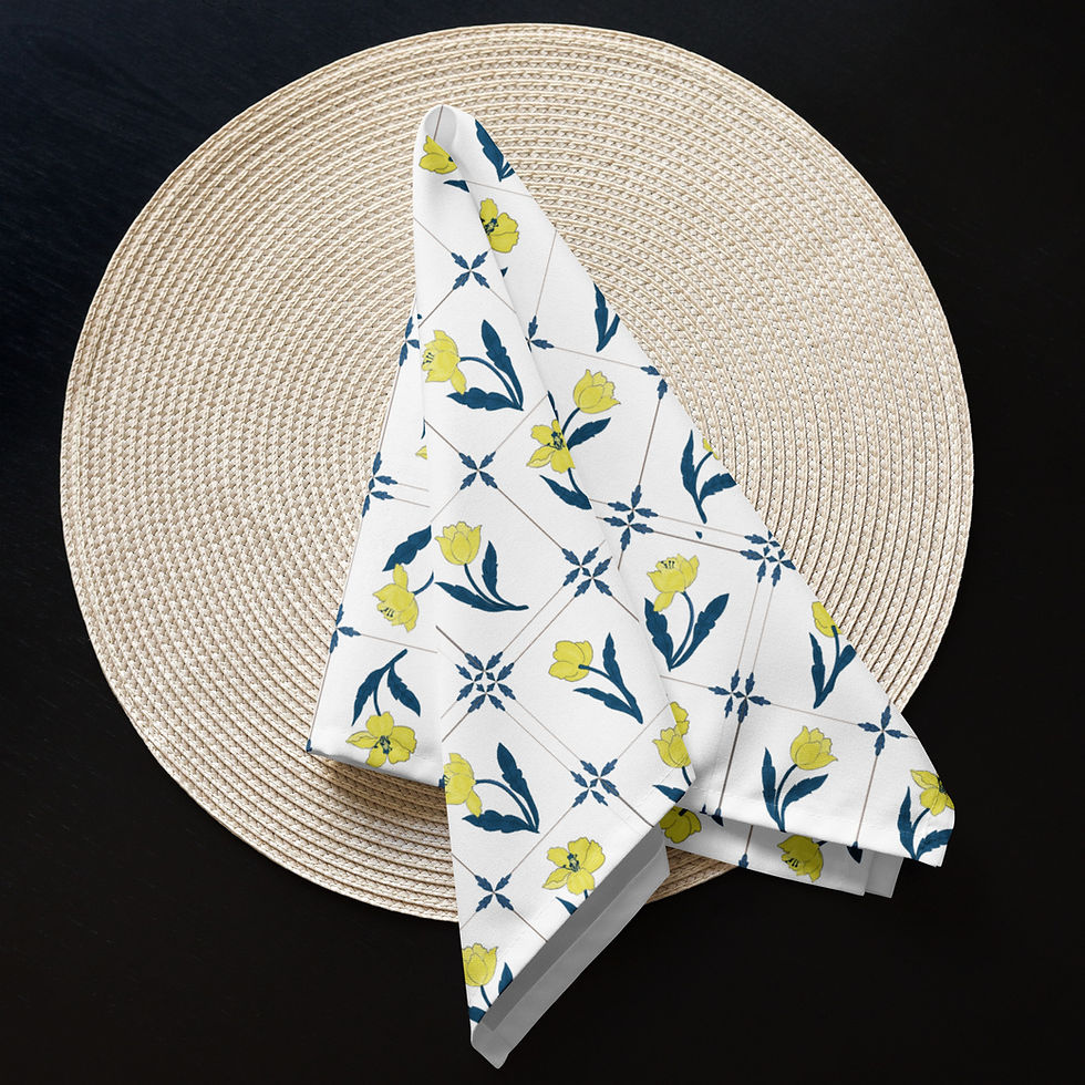 Thumbnail: Delft Tile Cloth napkin set