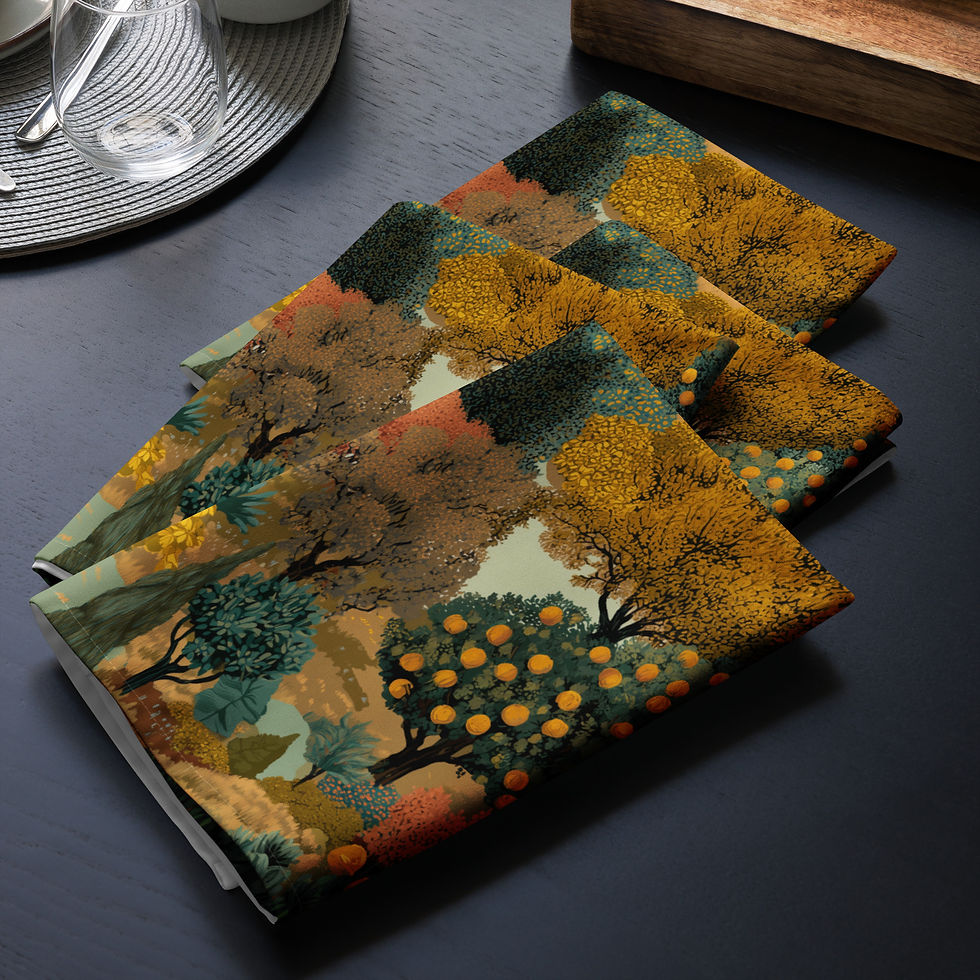 Thumbnail: Autumn Trees Cloth napkin set