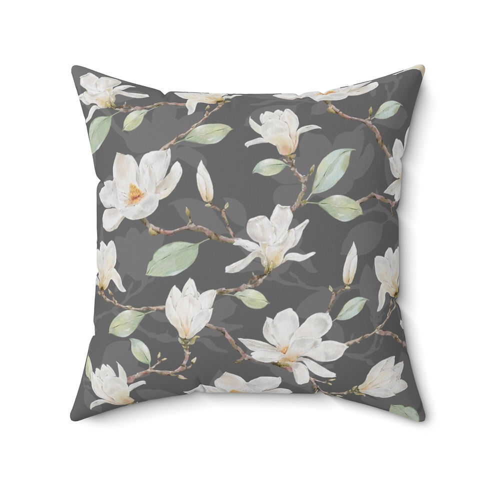 Thumbnail:  Lovely Leaves (Forest Green) Spun Polyester Square Pillow