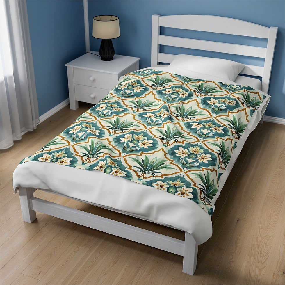 Thumbnail: Indian influenced Velveteen Plush Blanket