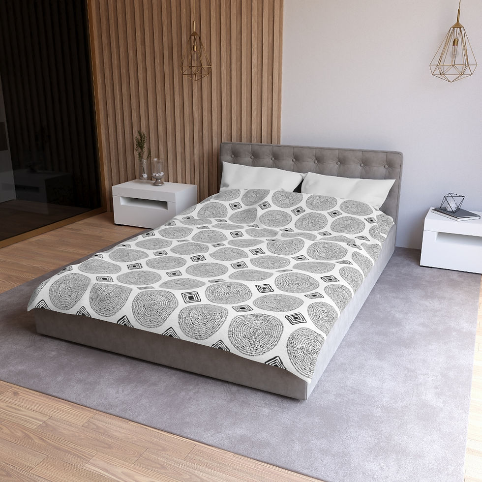 Thumbnail: Circles and Shapes B Microfiber Duvet Cover