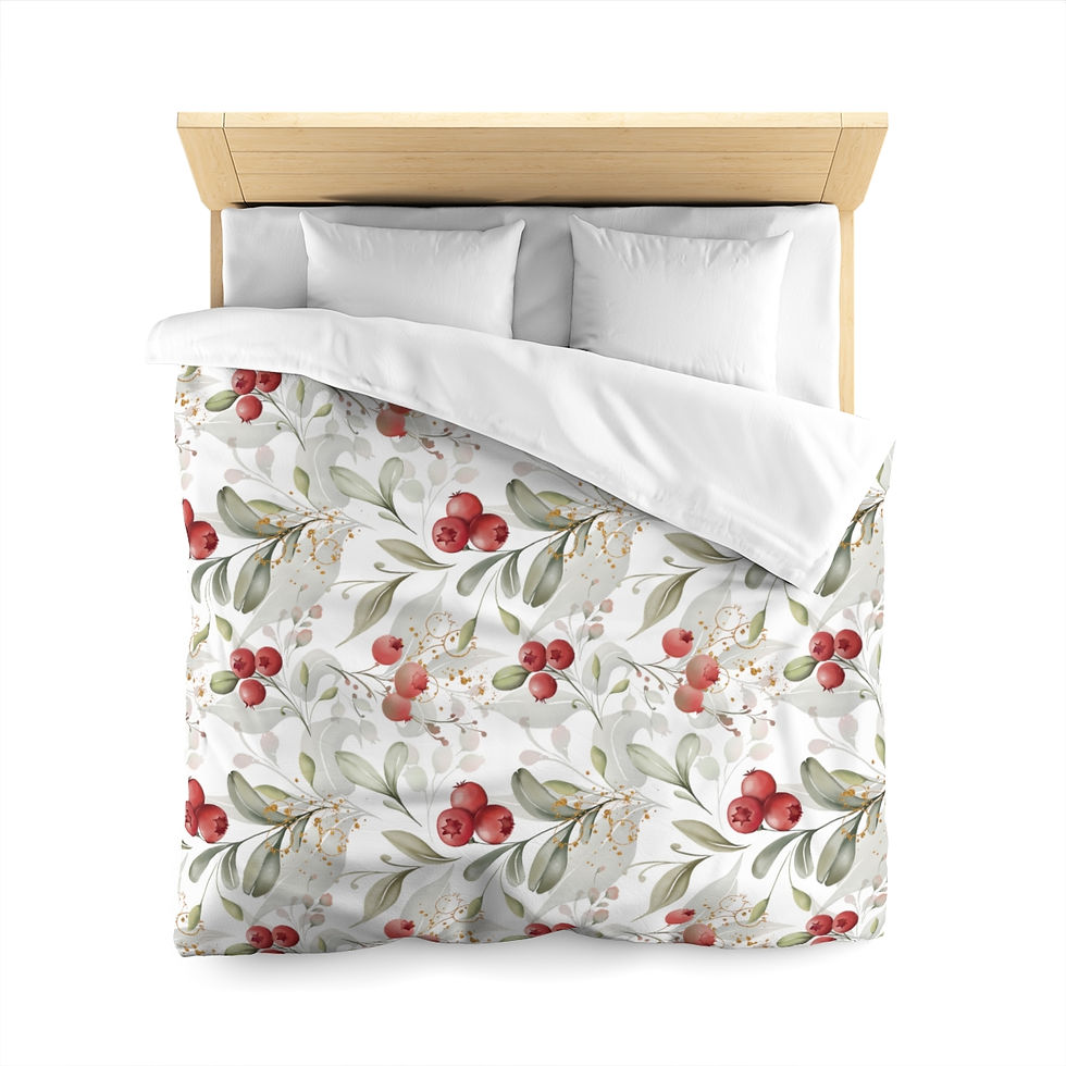 Thumbnail: Holiday Holly Microfiber Duvet Cover