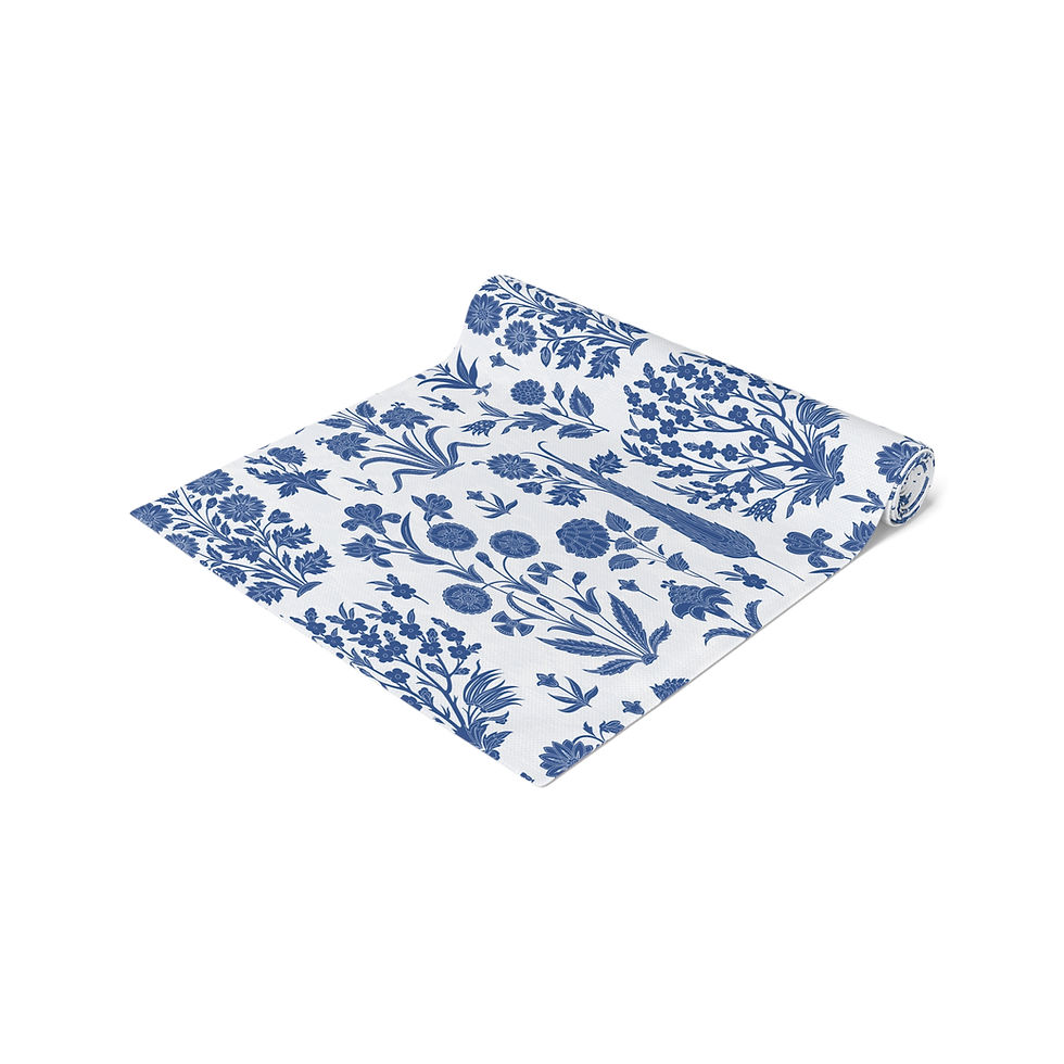 Thumbnail: Malabar Botanical Floral Table Runner - Elegant Cotton/Poly Home Decor