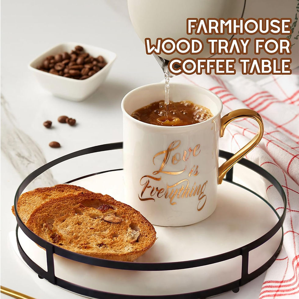 Thumbnail: Defined Deco 12in Decorative Tray-Round Serving Tray 