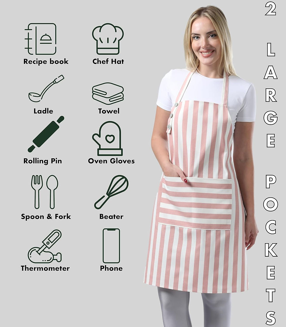 Thumbnail: 👩‍🍳 Luxurious Cotton Apron, Water-Resistant & Adjustable, Powder Pink
