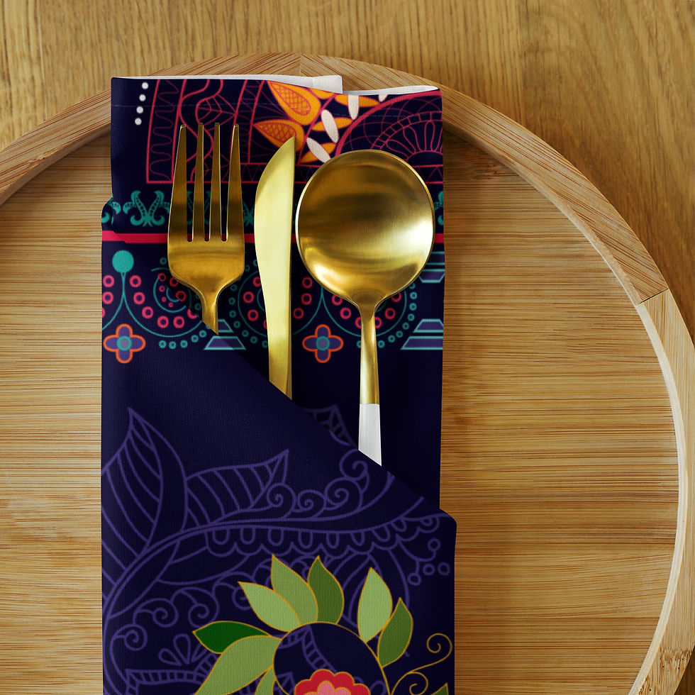Thumbnail: Elephants in the  Jungle Cloth napkin set