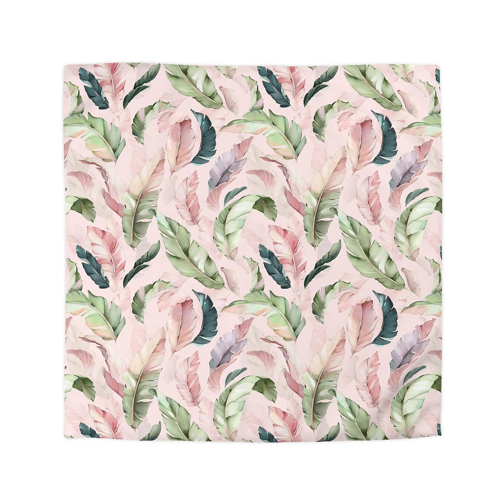 Thumbnail: Beautiful Leaves (Pink) Microfiber Duvet Cover