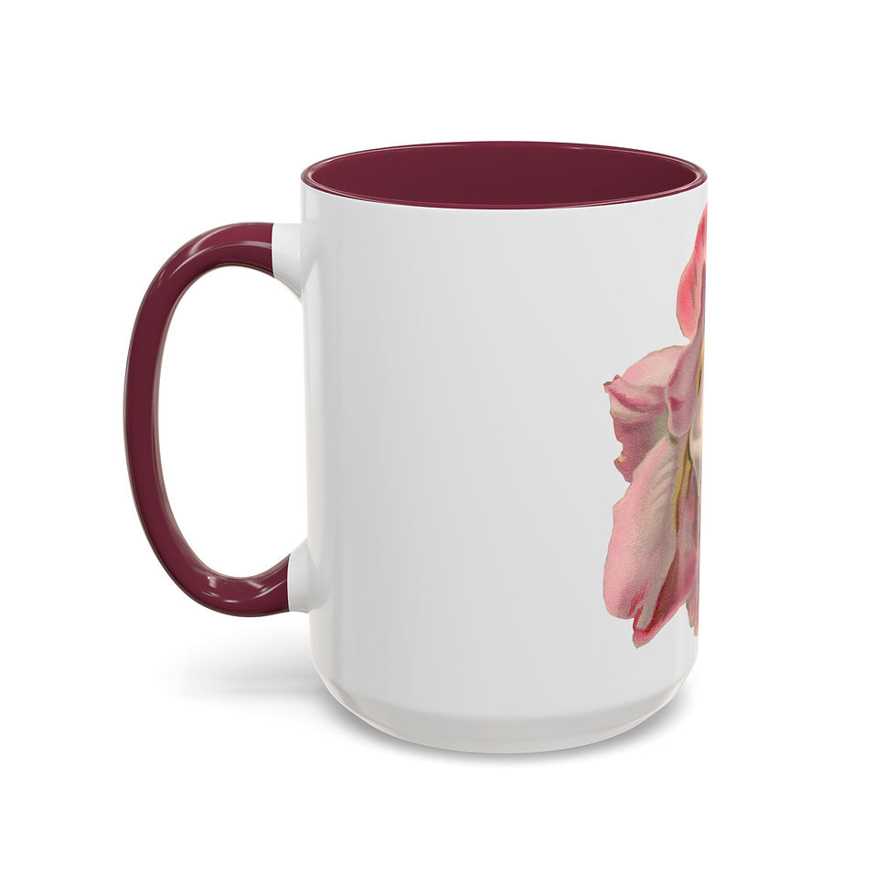 Thumbnail: VintagePink Rose Floral Mug — Ceramic Coffee Cup (11oz/15oz)