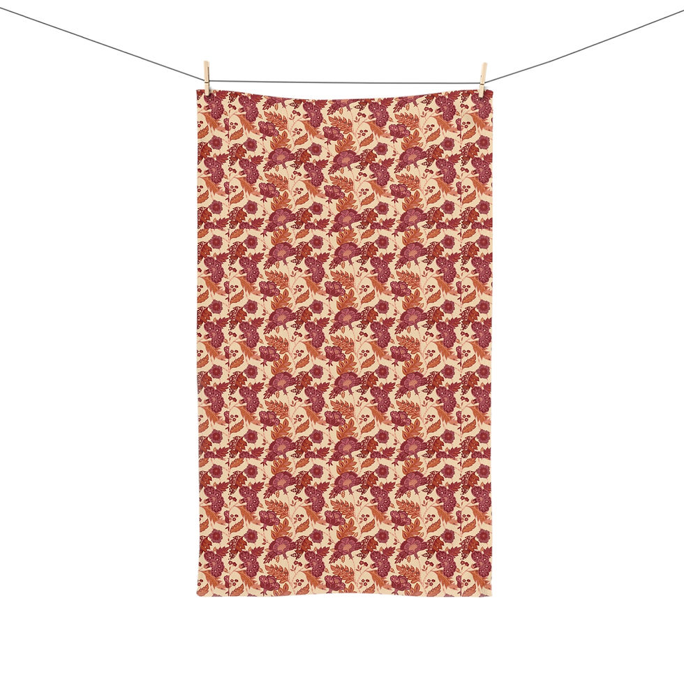 Thumbnail: Chintz Autumn Floral Hand Towel - Cozy & Elegant Home Decor