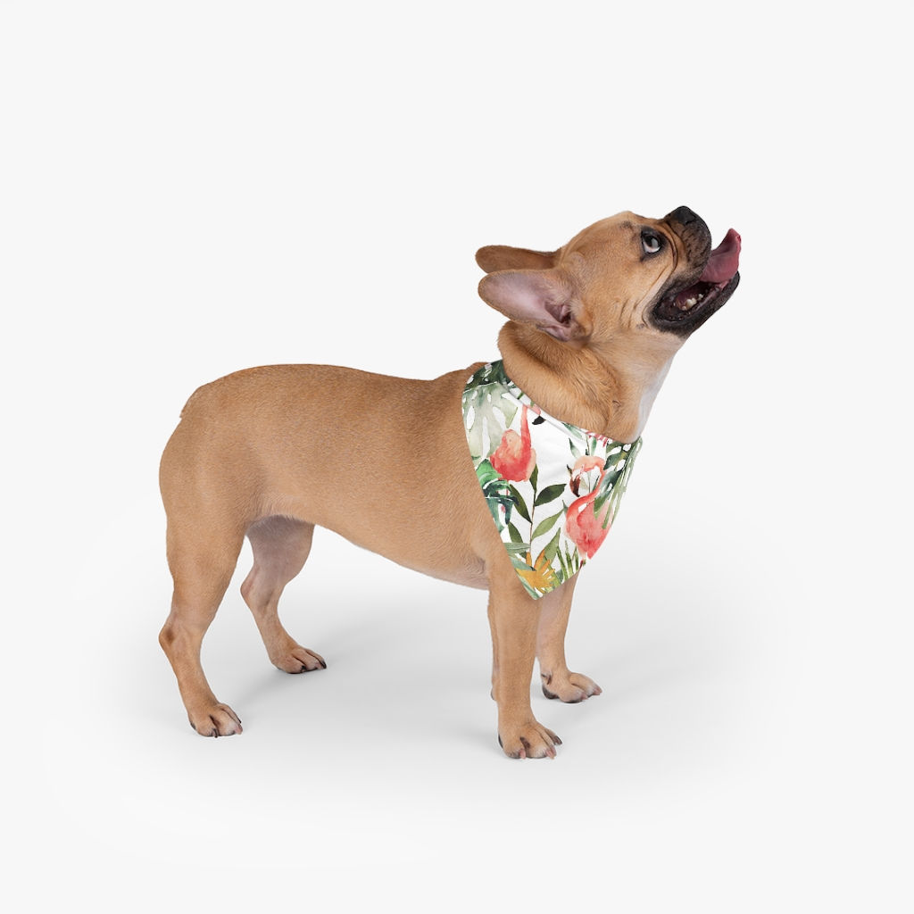 Pink Flamingo Tropicana Pet Bandana