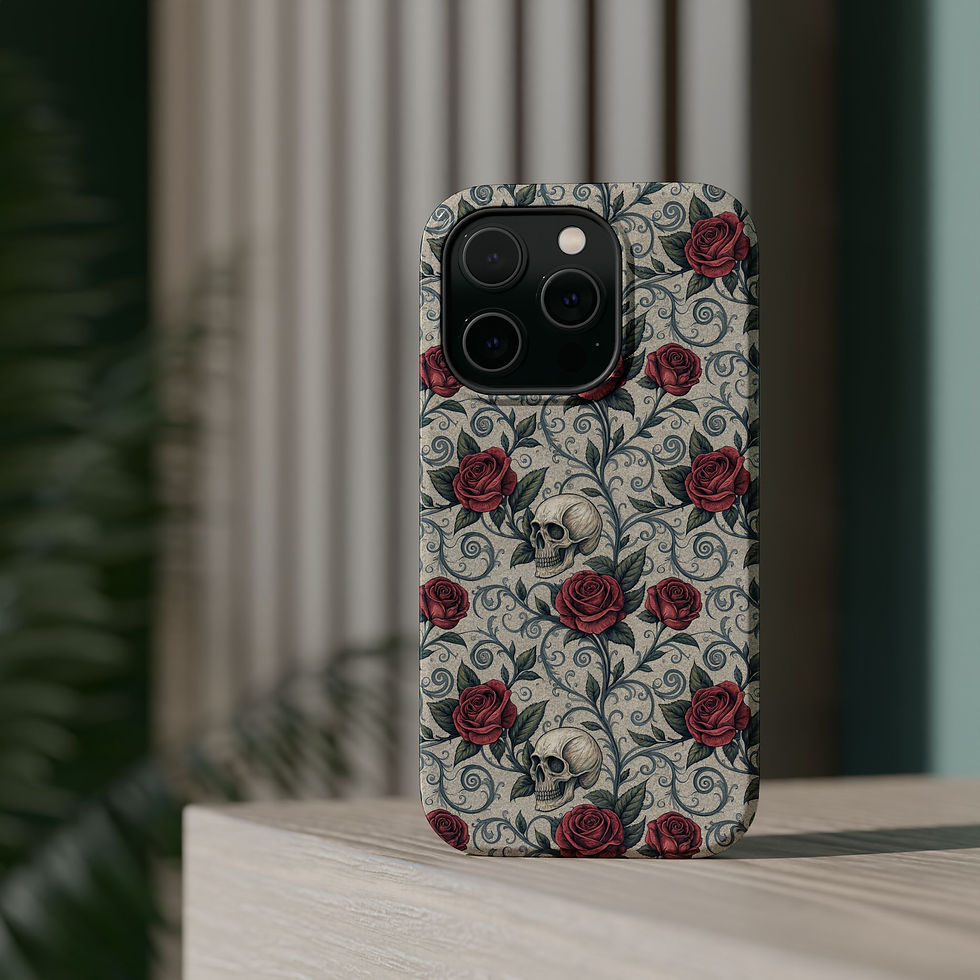 Thumbnail: Skull & Roses Magnetic Impact Case — Protective Floral Gothic Phone Case