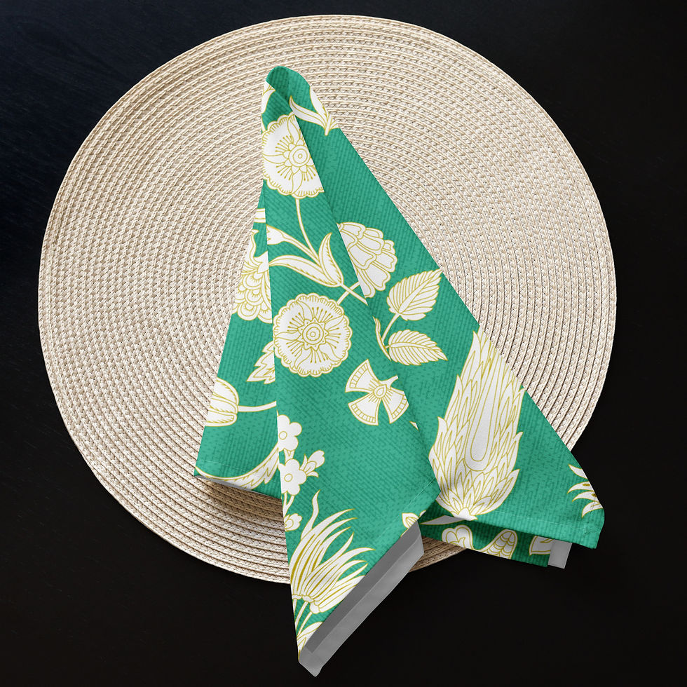 Thumbnail: Malabar (Green Sunshine) Cloth napkin set
