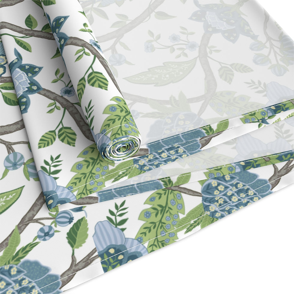 Thumbnail: Shalimar Floral Table Runner - Elegant Cotton & Poly Decor for Dining