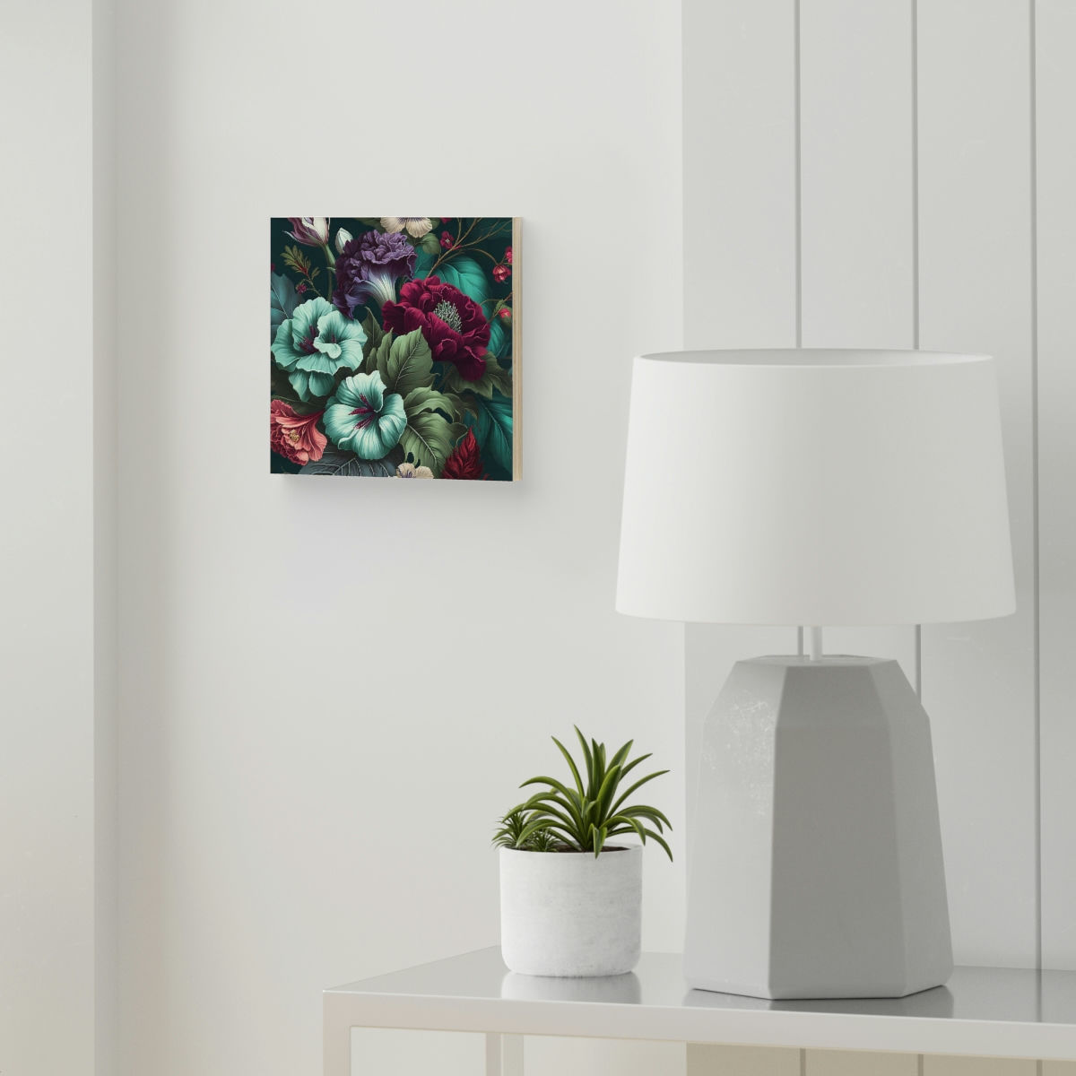 Floral Design Wood Canvas