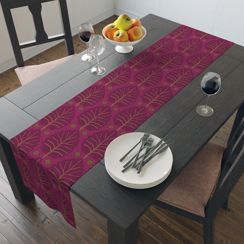 Thumbnail: Elegant Botanical Table Runner Fall Decor, Thanksgiving Table Setting