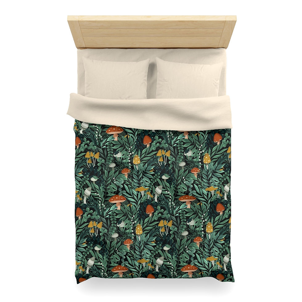 Thumbnail: Wildwood Mushrooms Microfiber Duvet Cover