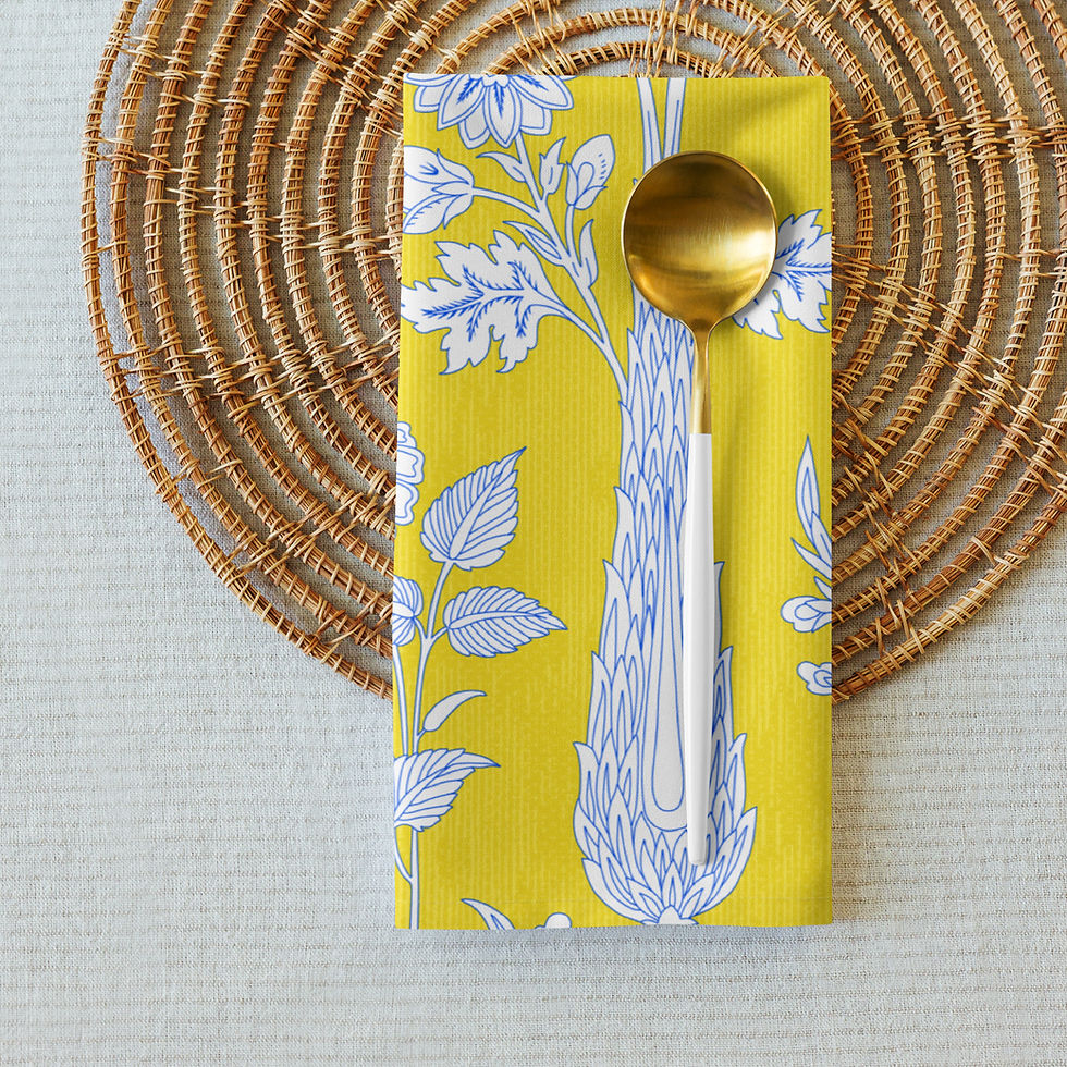 Thumbnail: Malabar (Green Sunshine) Cloth napkin set