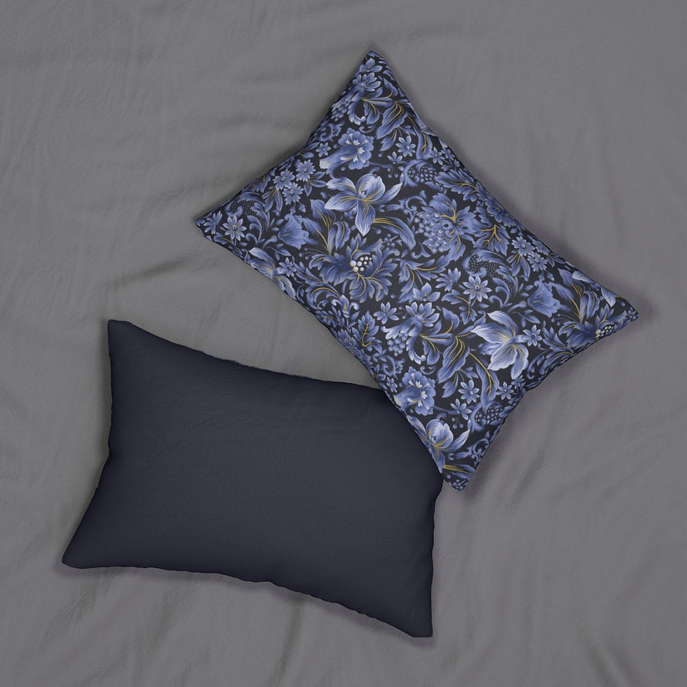 Thumbnail: Bailey Navy Spun Polyester Lumbar Pillow