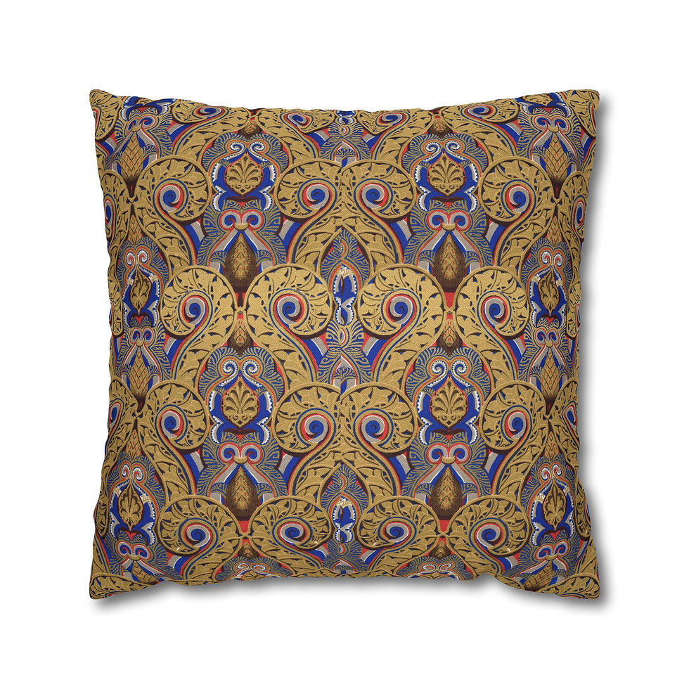 Thumbnail: Indian Golden Vintage Tile Decorative Pillowcase